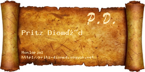Pritz Dioméd névjegykártya